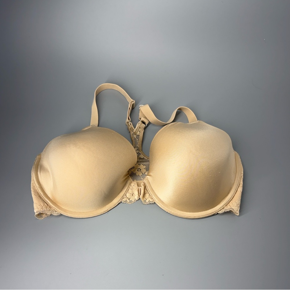 Maidenform Front Close Bra 34DD Padded Cup Lace Racerback Underwire
